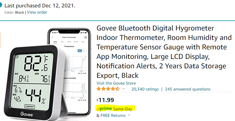 Govee WiFi Hygrometer Thermometer H5151, Indoor Outdoor Wireless