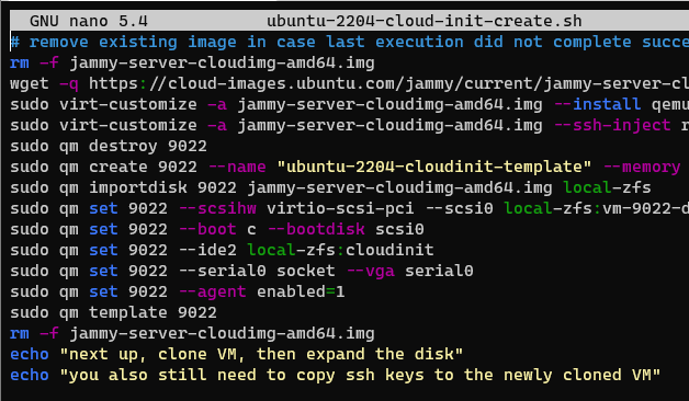 Proxmox Ubuntu 22.04 cloud-init image script