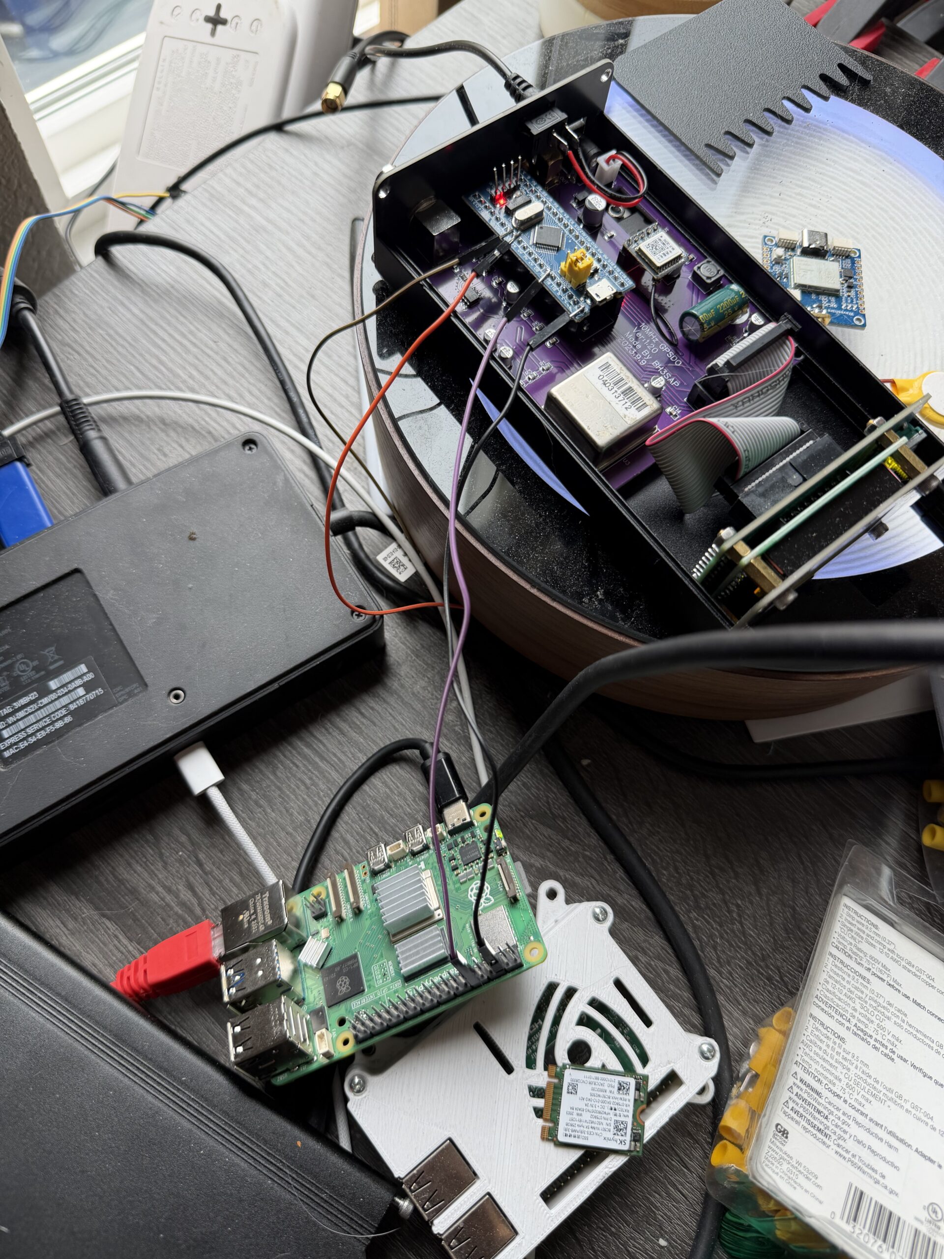 GPSDO connected to Raspberry Pi 5 via PPS jumper wires